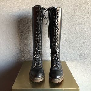 Knee High Lace Up Riding Boots